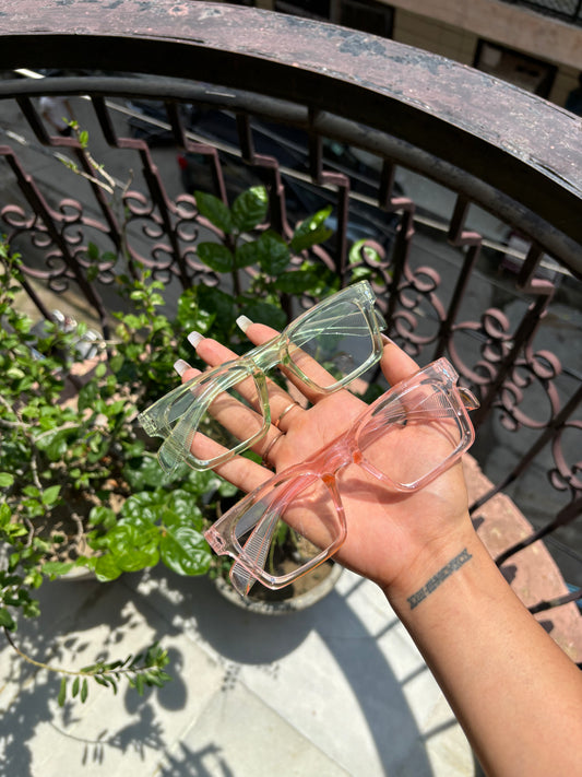pink and green combo glasses