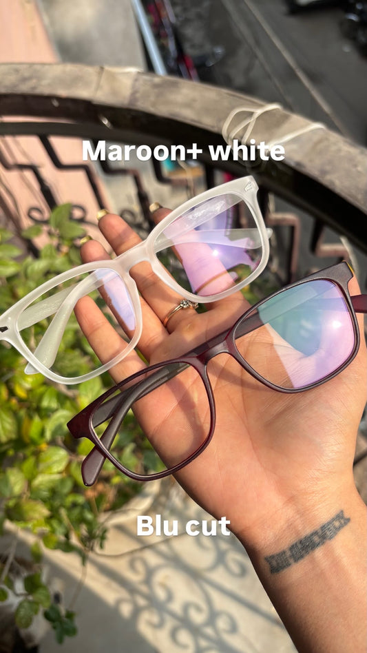 SANSKARI COMBO- maroon & white